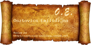 Osztovics Emiliána névjegykártya
